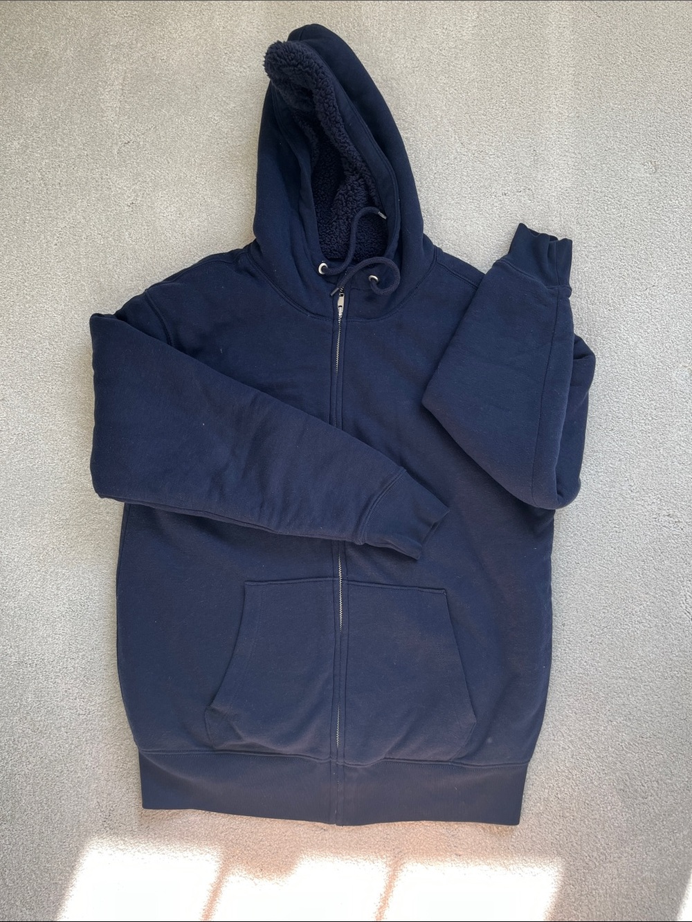 GAP Navy Sherpa-Lined Zip Hoodie
